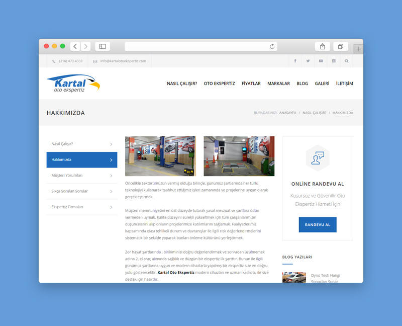 kartal oto ekspertiz web tasarim