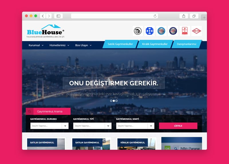 Tulca bluehouse emlak web sitesi