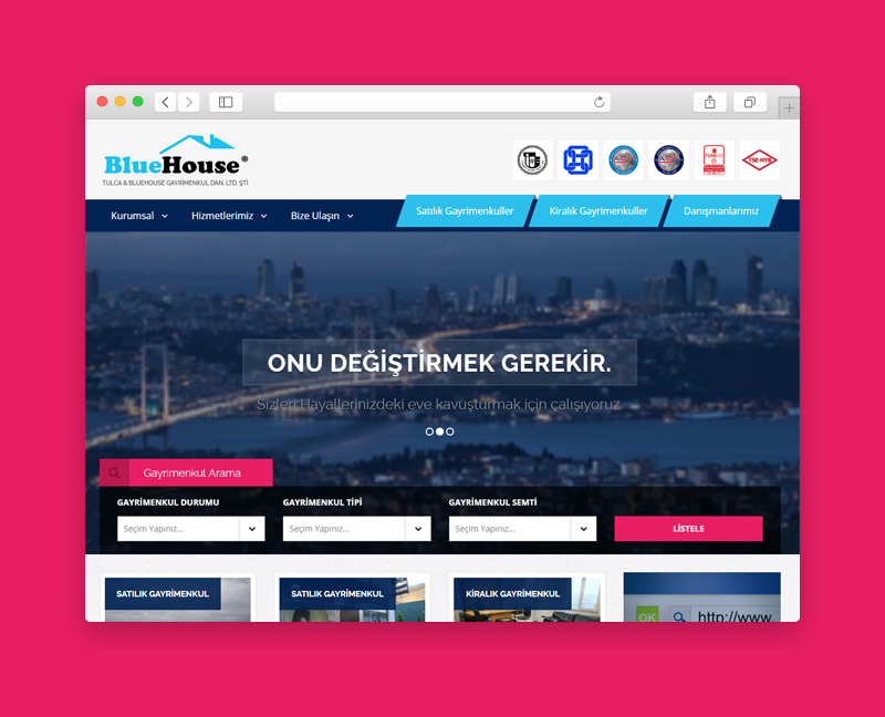 Tulca bluehouse emlak web sitesi