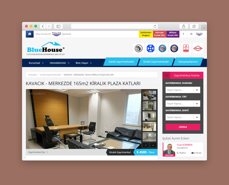 Tulca bluehouse emlak web tasarım