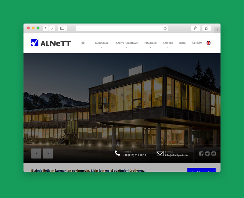 Alnett kurumsal web sitesi