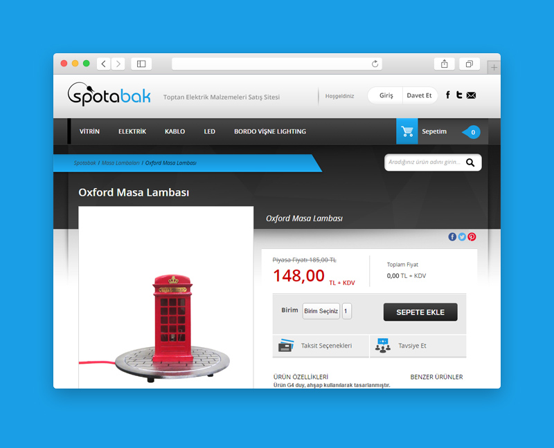 Spota bak e-ticaret web tasarımı