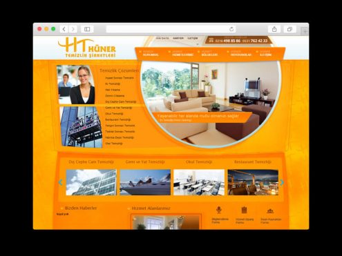 hüner temizlik kurumsal web sitesi